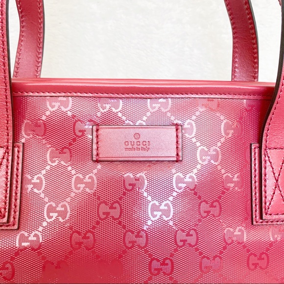 NWT Authentic Gucci Imprime GG Small Joy Zip Tote Waterproof Red - Picture 3 of 9